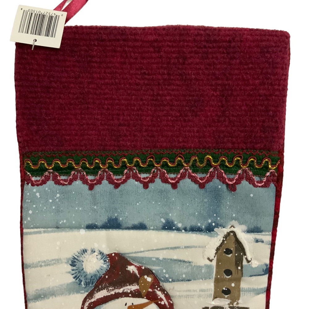 Christmas Stockings Oversized Snowmen Snow Scene Plush 3 Pieces 22 Inches - Picture 6 of 16
